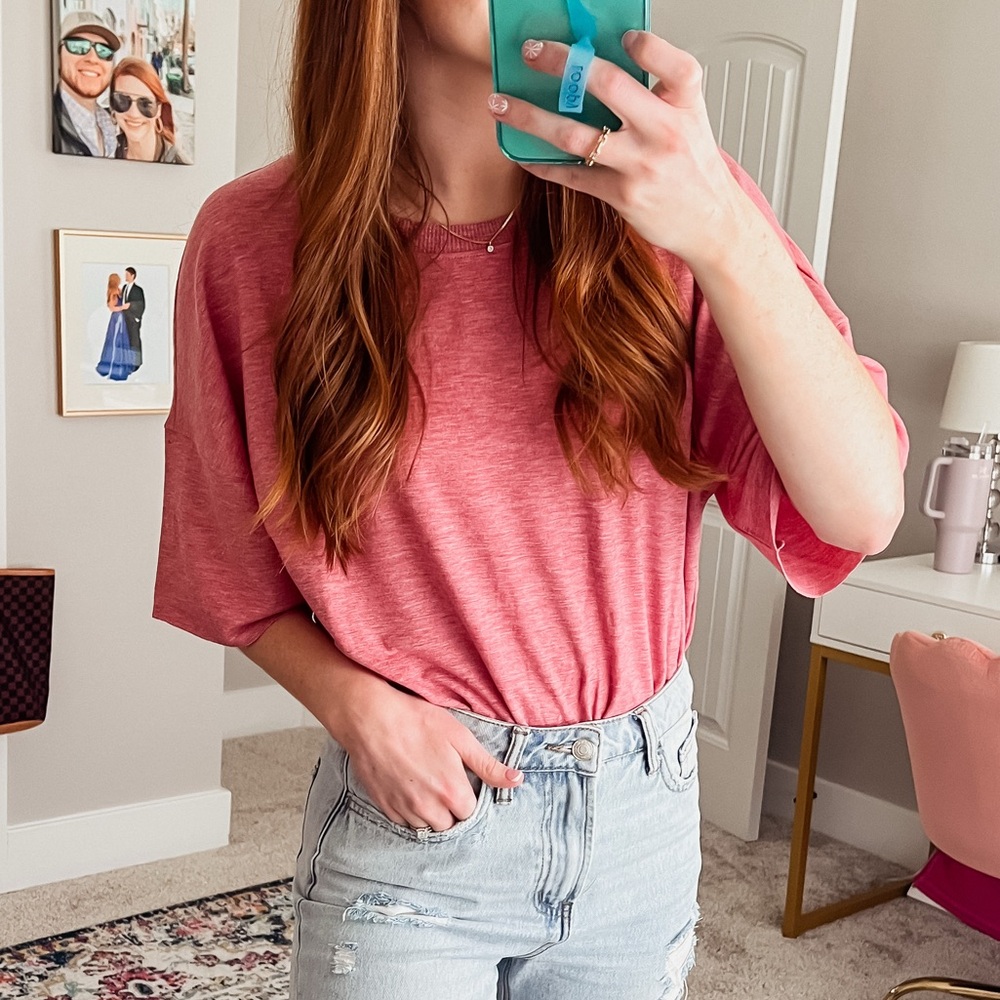 Mauve tshirt bodysuit